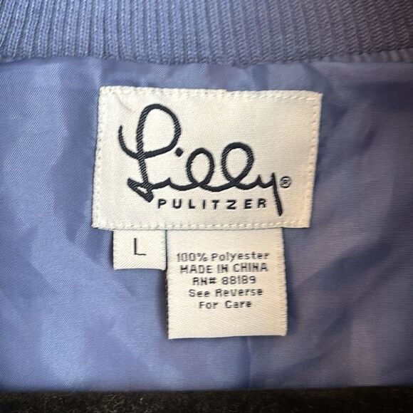 Lilly Pulitzer Women vintage lightweight quilted blue vest size Large EUC - Picture 6 of 8